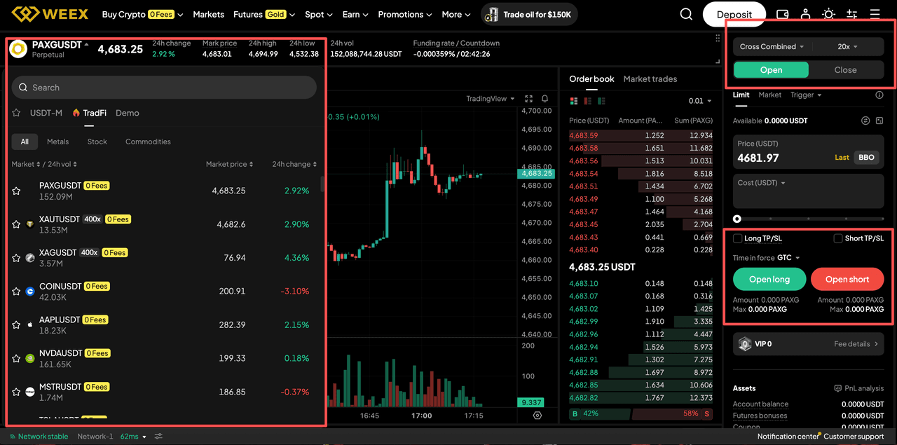 How to Trade TradeFi Perpetual Contracts on WEEX