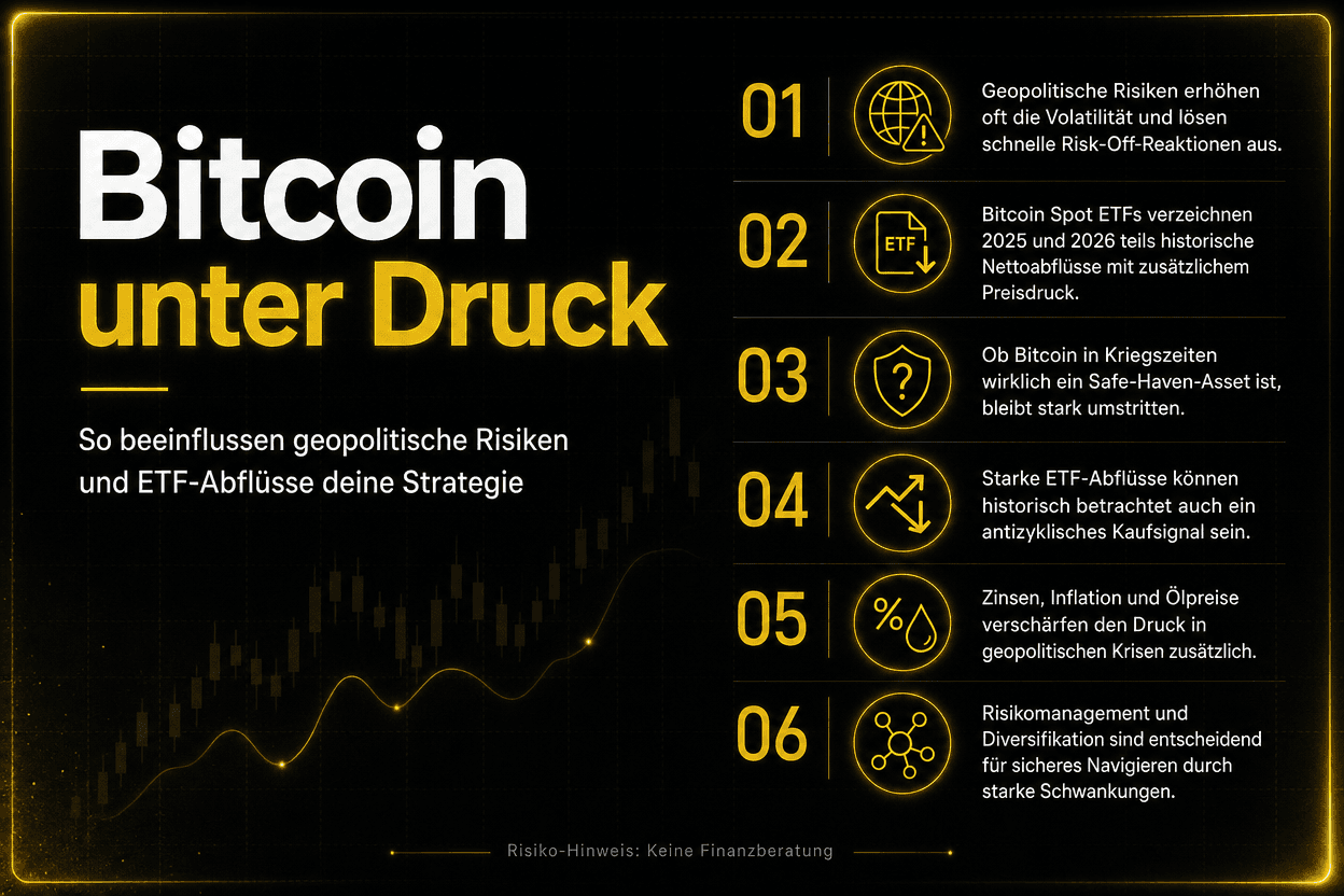 Bitcoin Under Pressure: How Geopolitical Risks and ETF Outflows Influence Your Strategy