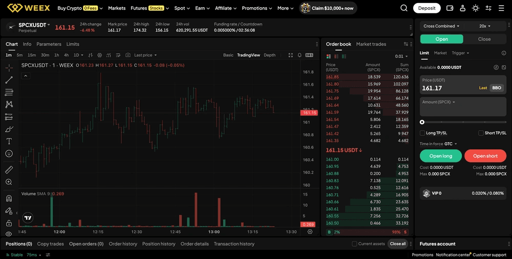 Trade SPCX Stocks on WEEX TradFi